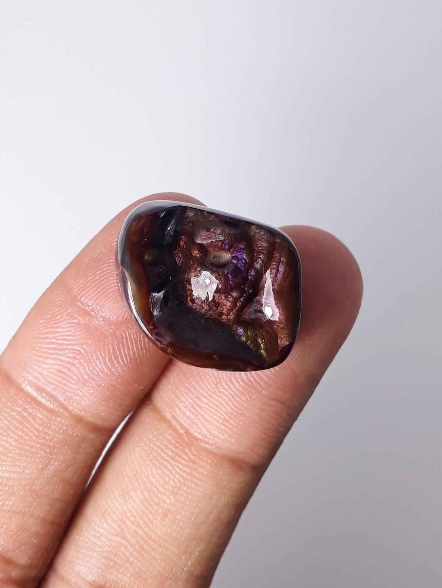 23.8ct Purple Fire Agate,  Rare Fire Agate - Polished Fire Agate, Dimensions 23 x 17 mm