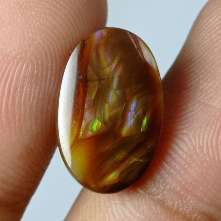 6.3ct Natural Oval Fire Agate, Dimensions 17x11x3mm