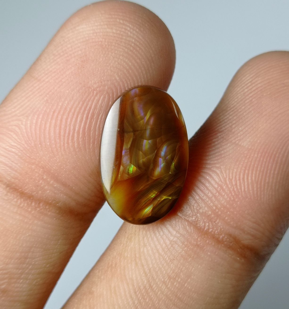 6.3ct Natural Oval Fire Agate, Dimensions 17x11x3mm