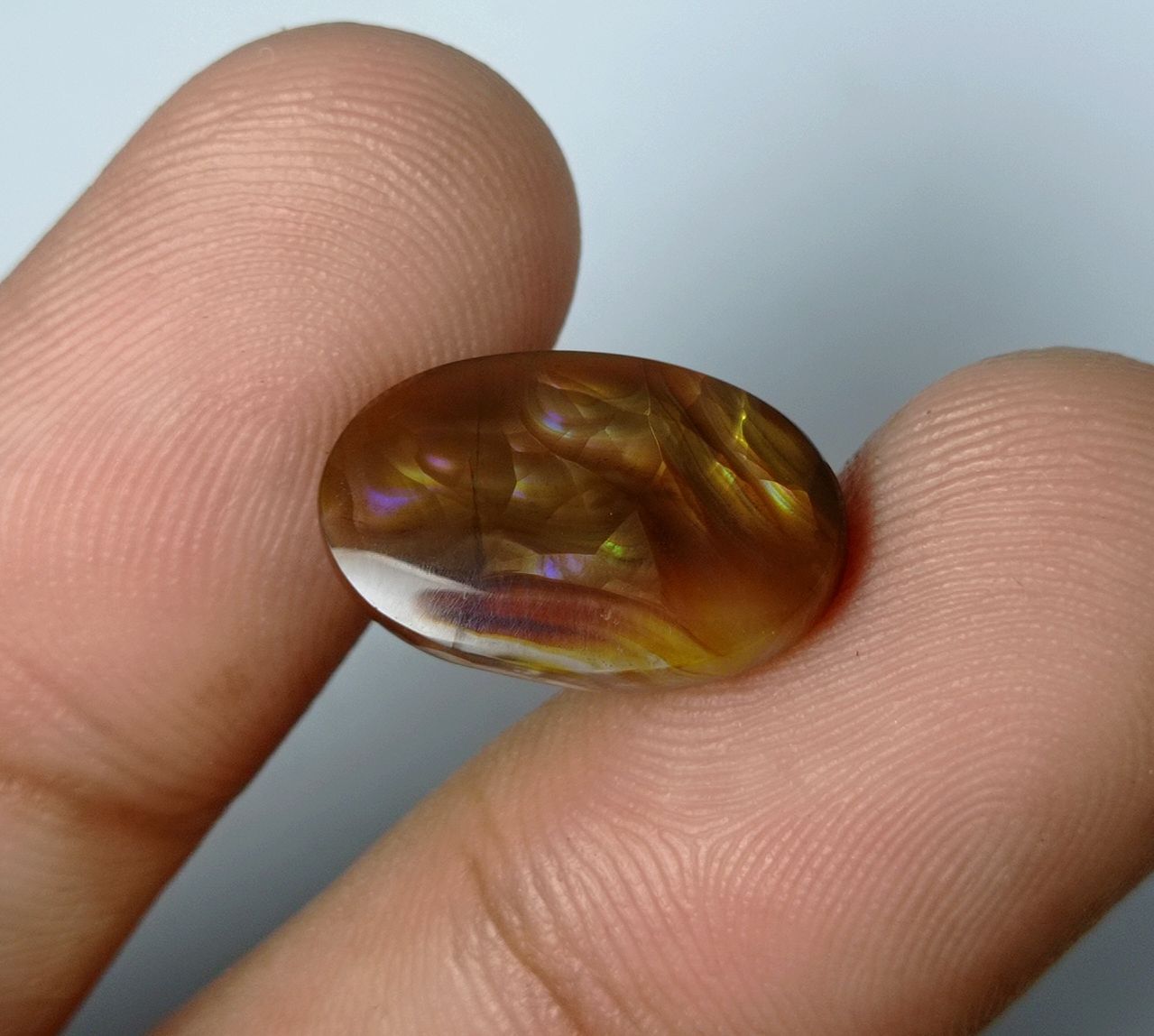 6.3ct Natural Oval Fire Agate, Dimensions 17x11x3mm