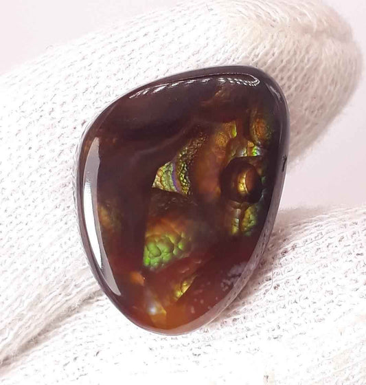 20ct Fire agate Loose cabochon - Rainbow Fire Agate - Mexican Fire Agate, Rare Fire Agate - Rare Gemstone than Diamonds, Dimensions - 22x16.5mm