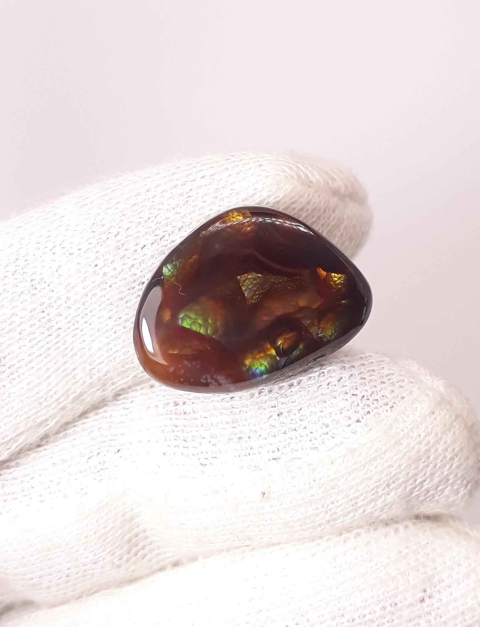 20ct Fire agate Loose cabochon - Rainbow Fire Agate - Mexican Fire Agate,  Rare Fire Agate - Rare Gemstone than Diamonds, Dimensions - 22x16.5mm