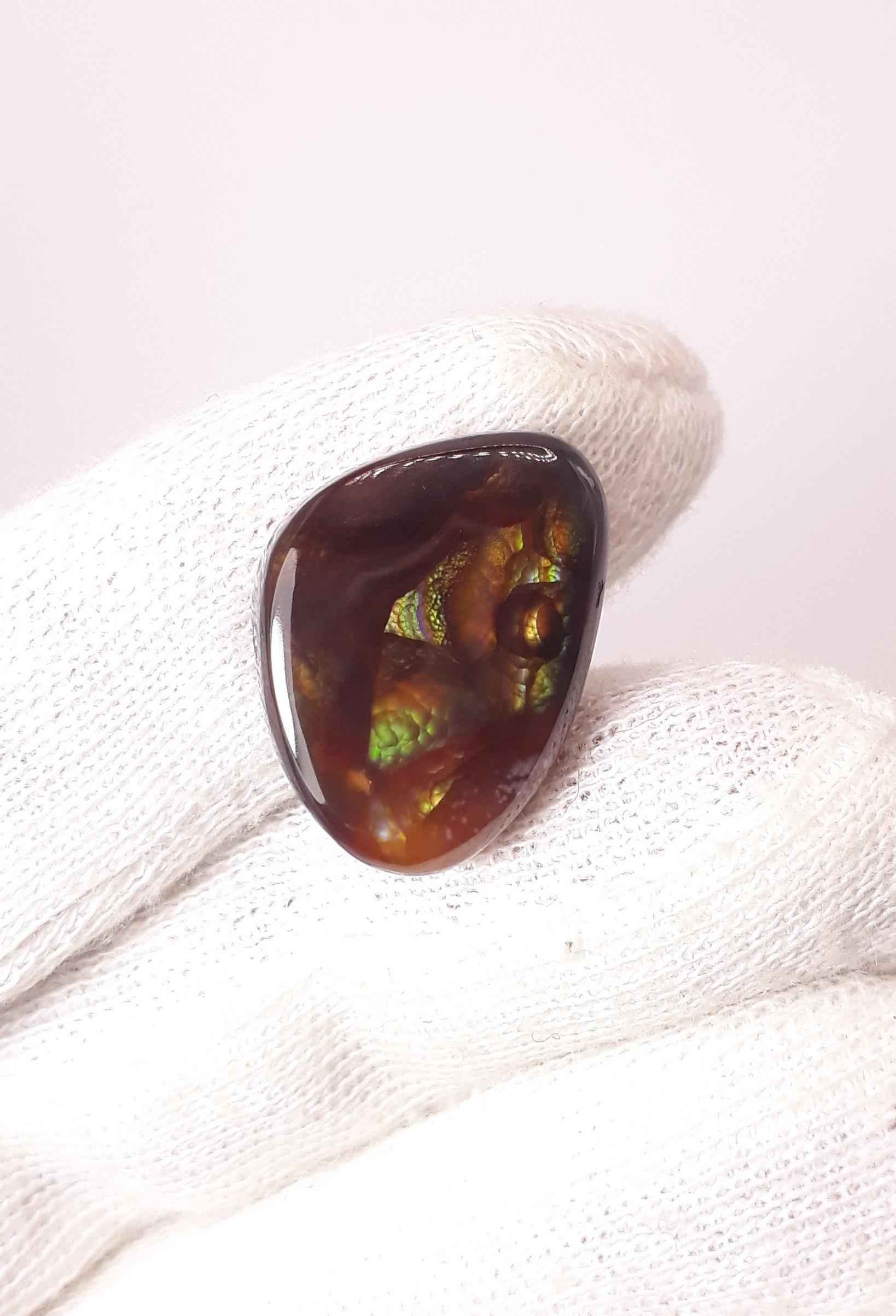 20ct Fire agate Loose cabochon - Rainbow Fire Agate - Mexican Fire Agate,  Rare Fire Agate - Rare Gemstone than Diamonds, Dimensions - 22x16.5mm