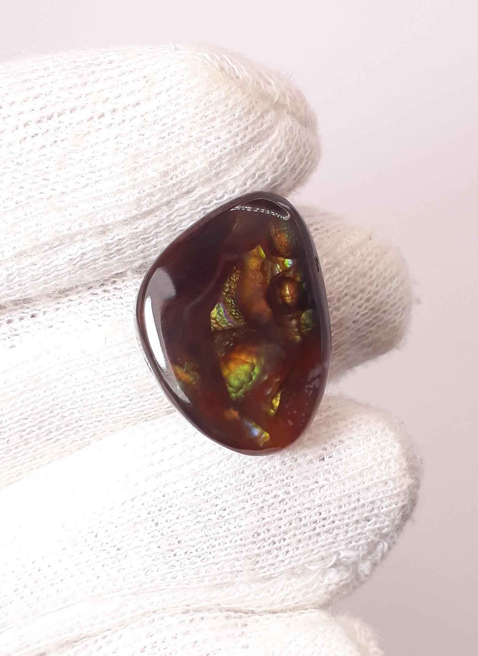 20ct Fire agate Loose cabochon - Rainbow Fire Agate - Mexican Fire Agate,  Rare Fire Agate - Rare Gemstone than Diamonds, Dimensions - 22x16.5mm