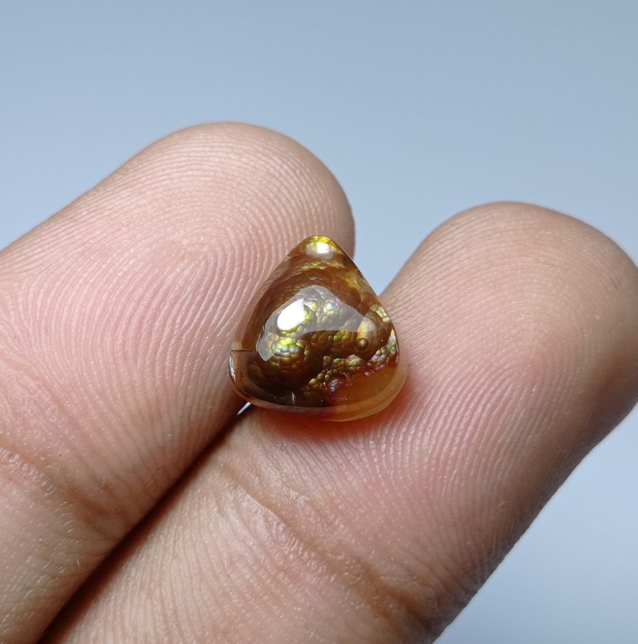 5.1ct Natural Unique Fire Agate - More rarer shade in Agata De Feugo , Dimensions 10.5x10x5.5mm