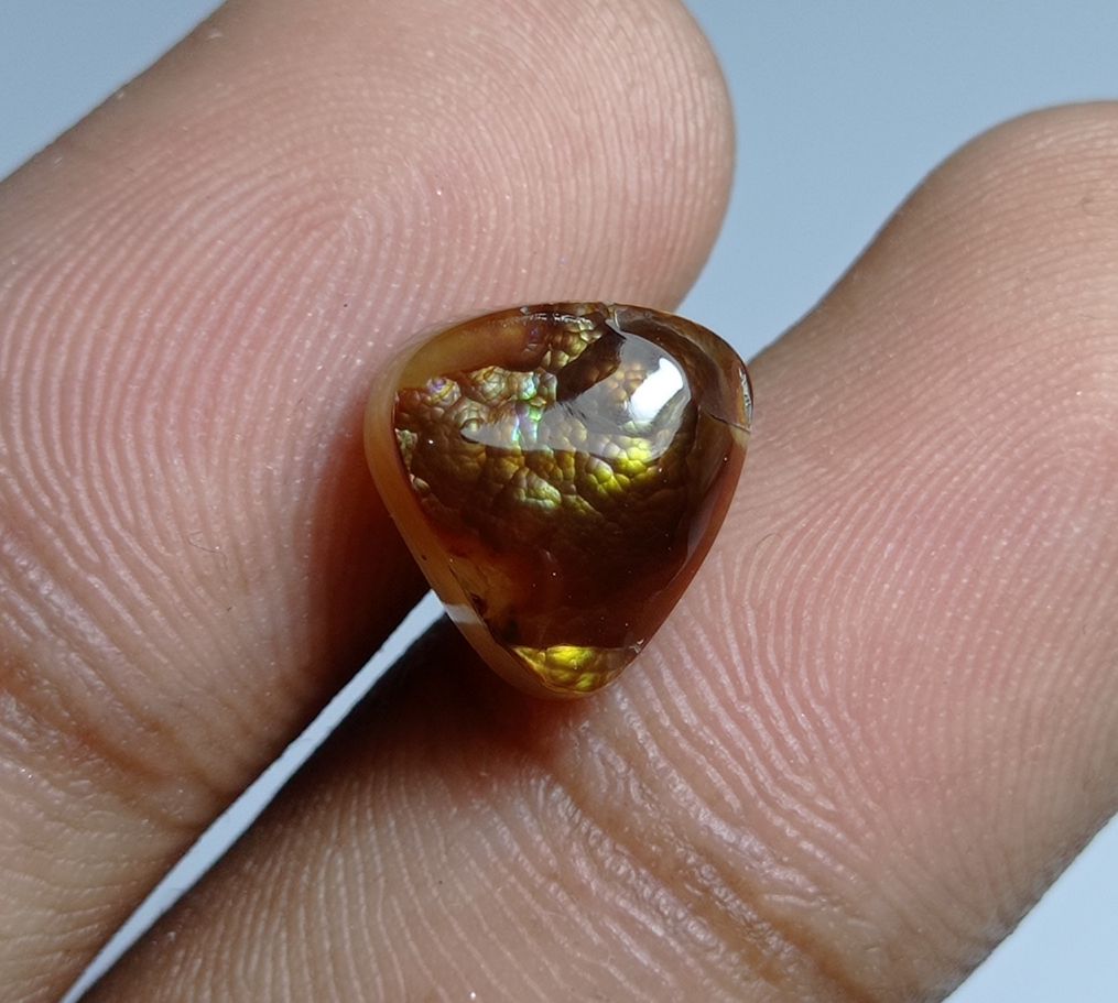 5.1ct Natural Unique Fire Agate - More rarer shade in Agata De Feugo , Dimensions 10.5x10x5.5mm
