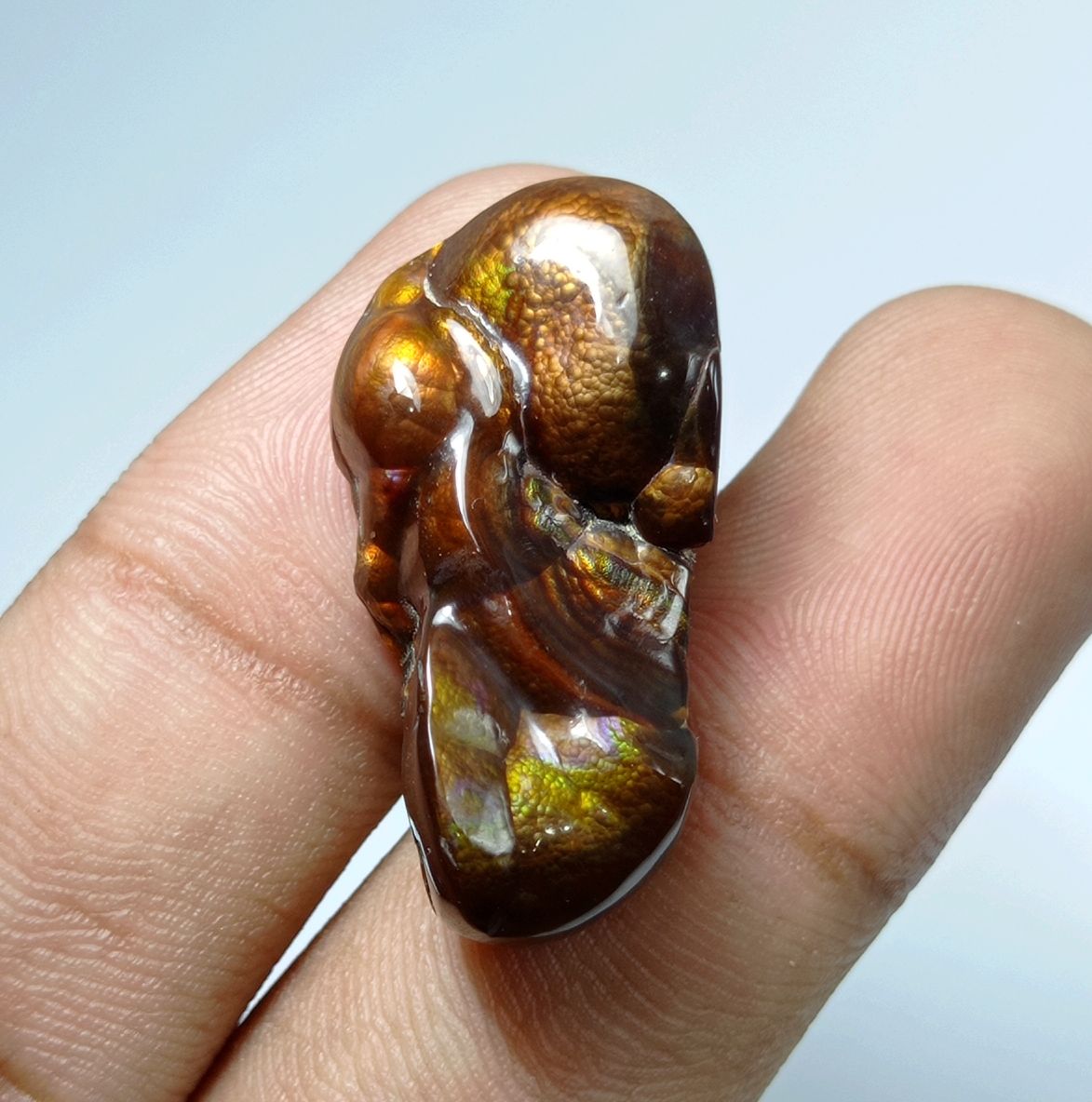 34.1ct Rare Colorful Fire Agate -  Dimensions 31x16x9mm