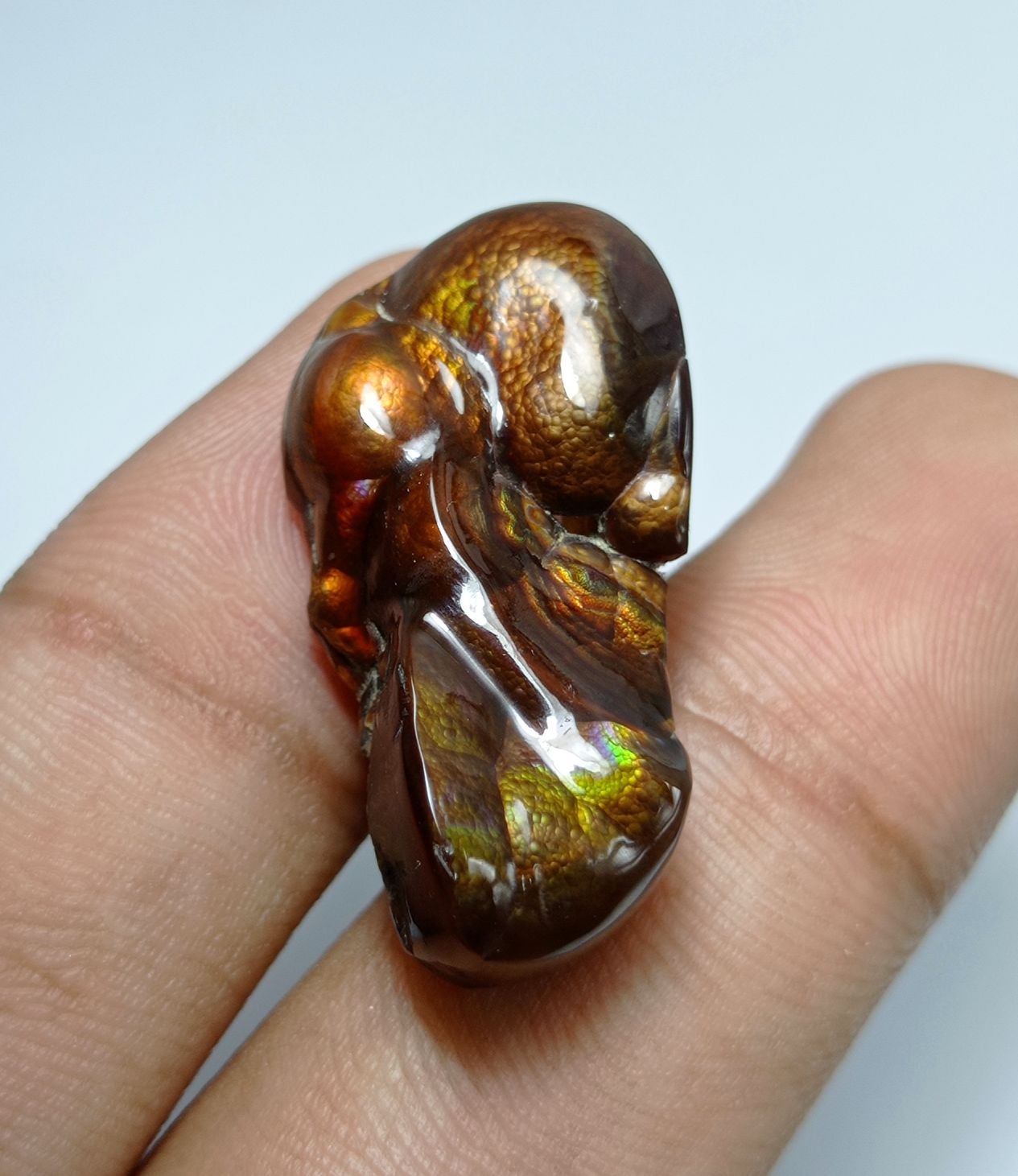 34.1ct Rare Colorful Fire Agate -  Dimensions 31x16x9mm