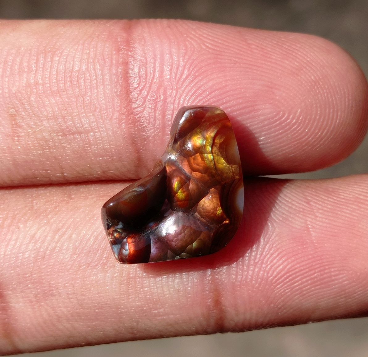 8.75ct Mexican Fire Agate, Perfect gemstone Gift, Rare Color Fire Agate, Dimensions 16x15x6mm