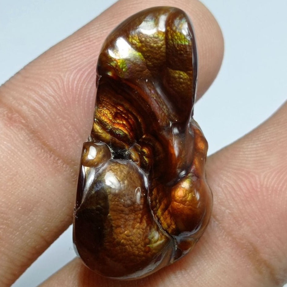 34.1ct Rare Colorful Fire Agate -  Dimensions 31x16x9mm