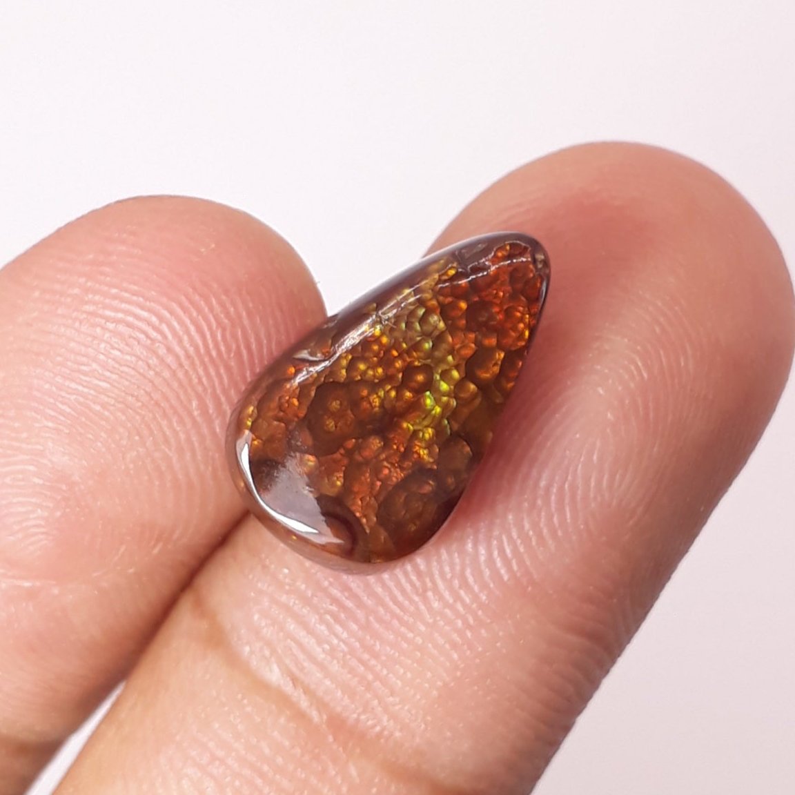 Mexican Fire Agate Convex Bubbly Pattern