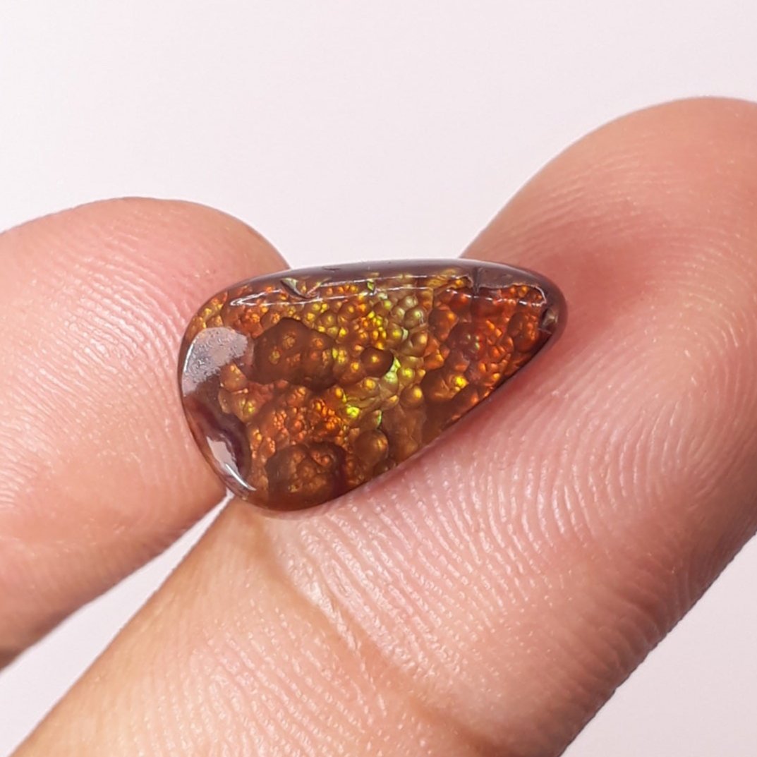Mexican Fire Agate Convex Bubbly Pattern