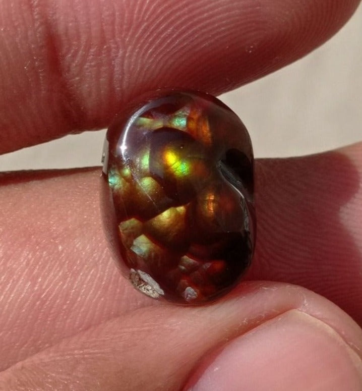 13.45ct Natural Bubbly Mexican Fire Agate,  Rare Fire Agate, Perfect gemstone Gift, Rare Gemstone than Diamonds, Dimensions 16x12x9mm