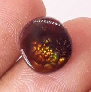6.7ct Beautiful Rare Bubbly Mexican Fire Agate cabochon - Dimension 12x11mm