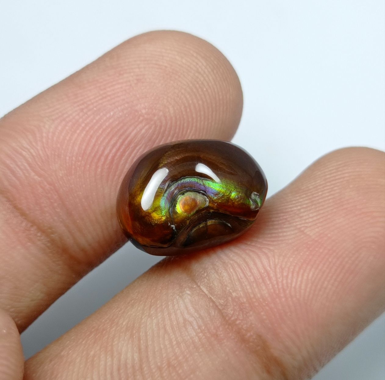 10ct Unique Rainbow Mexican Fire Agate -  Dimensions 14x10x8mm