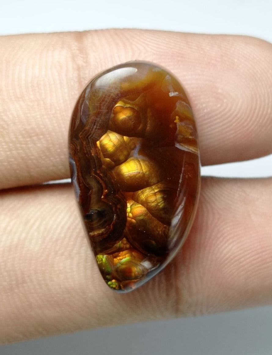 27.3ct Mexican Unique Fire Agate Suitable for Pendant - Rare Than Diamond, Dimensions 27.5x15.5x7mm