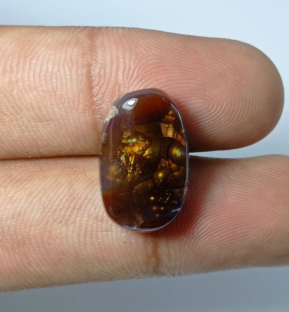13.60ct Mexican Fire Agate,  Rare Cabochon Fire Agate, Perfect gemstone Gift, Rare Gemstone, Dimensions 20x12x6mm