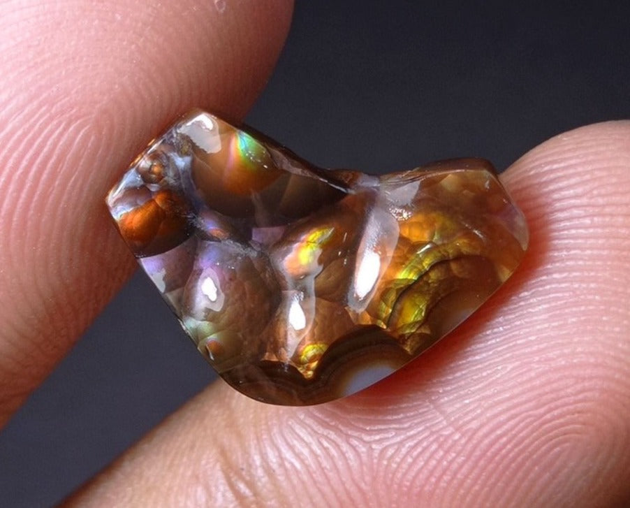8.75ct Mexican Fire Agate, Perfect gemstone Gift, Rare Color Fire Agate, Dimensions 16x15x6mm
