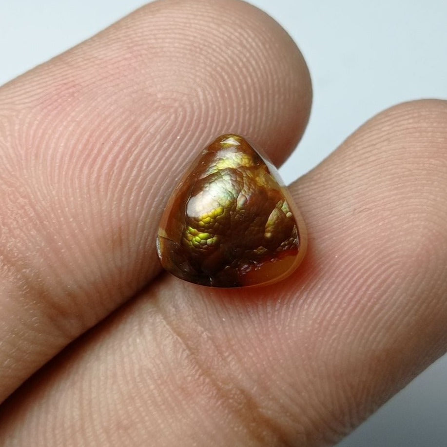 5.1ct Natural Unique Fire Agate - More rarer shade in Agata De Feugo , Dimensions 10.5x10x5.5mm