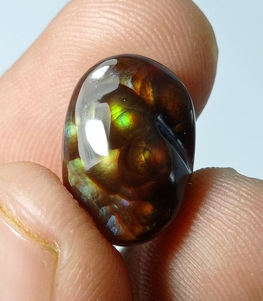 13.45ct Natural Bubbly Mexican Fire Agate,  Rare Fire Agate, Perfect gemstone Gift, Rare Gemstone than Diamonds, Dimensions 16x12x9mm