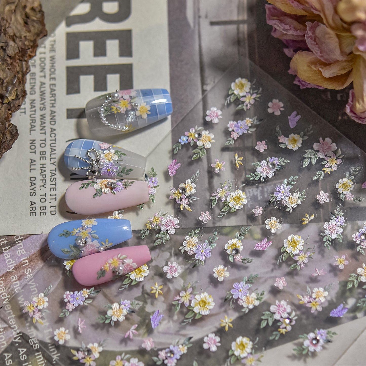 Hello Claws | Flower Diamond Nail Deco Sticker