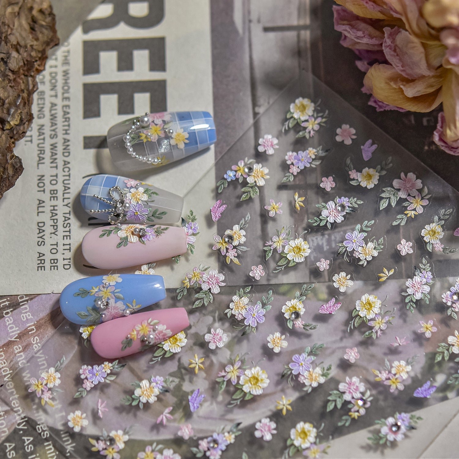 Hello Claws | Flower Diamond Nail Deco Sticker