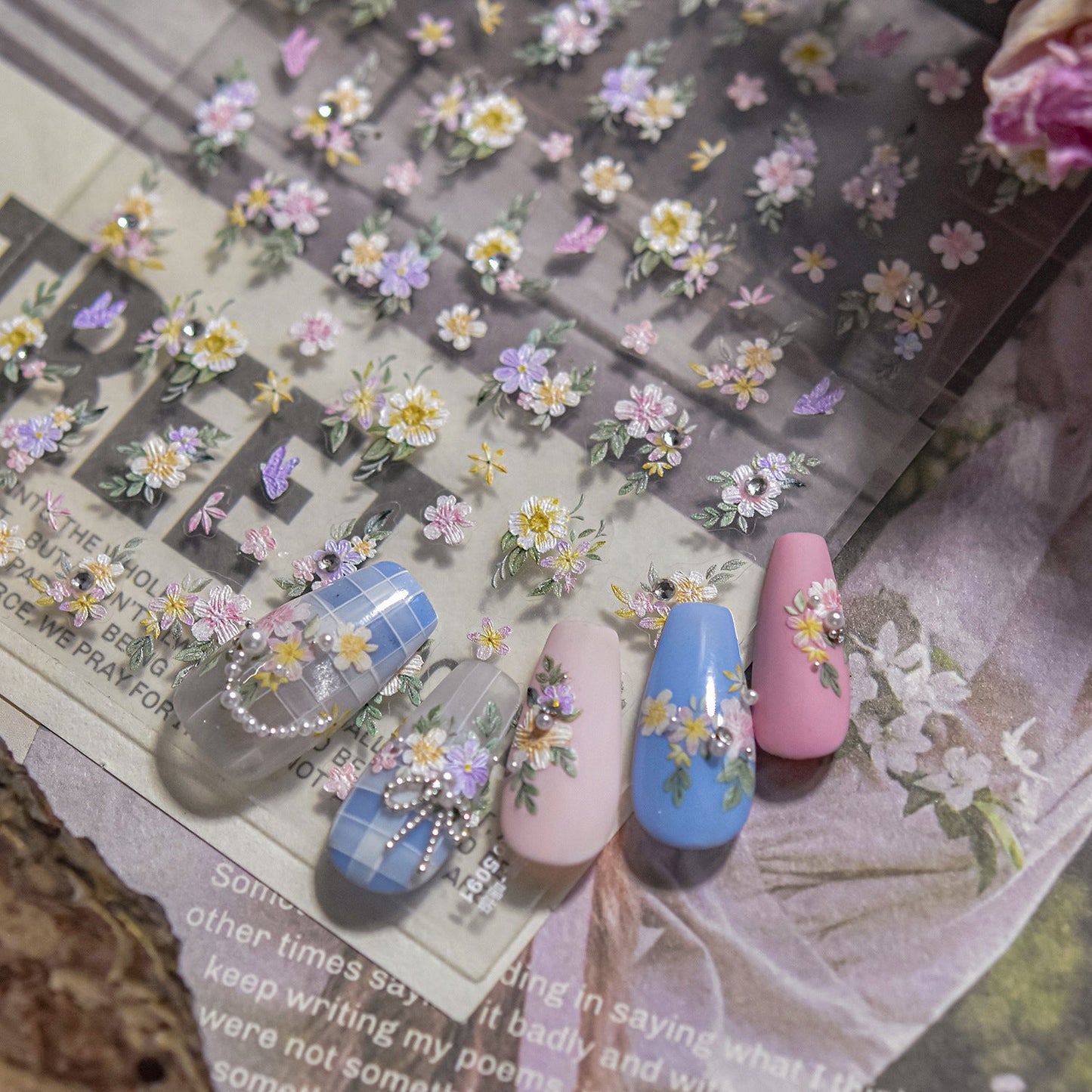 Hello Claws | Flower Diamond Nail Deco Sticker