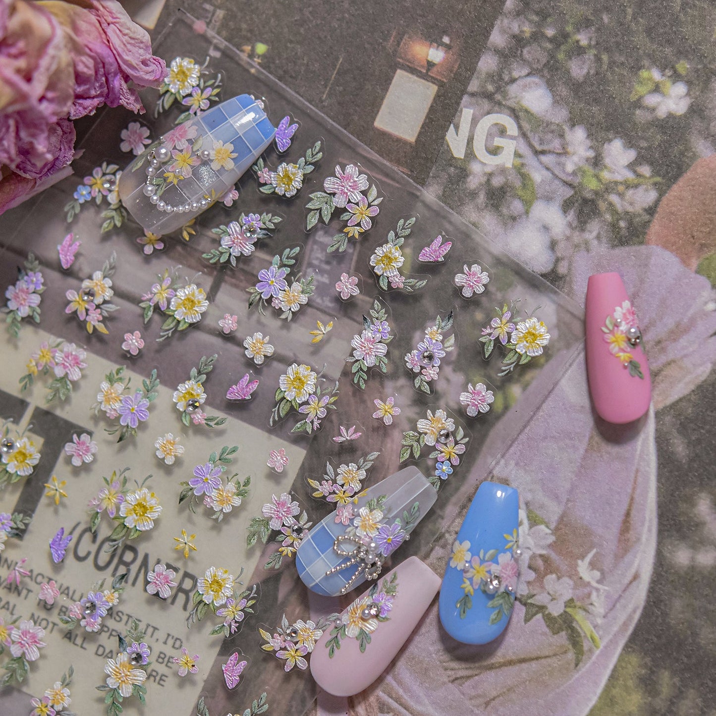 Hello Claws | Flower Diamond Nail Deco Sticker