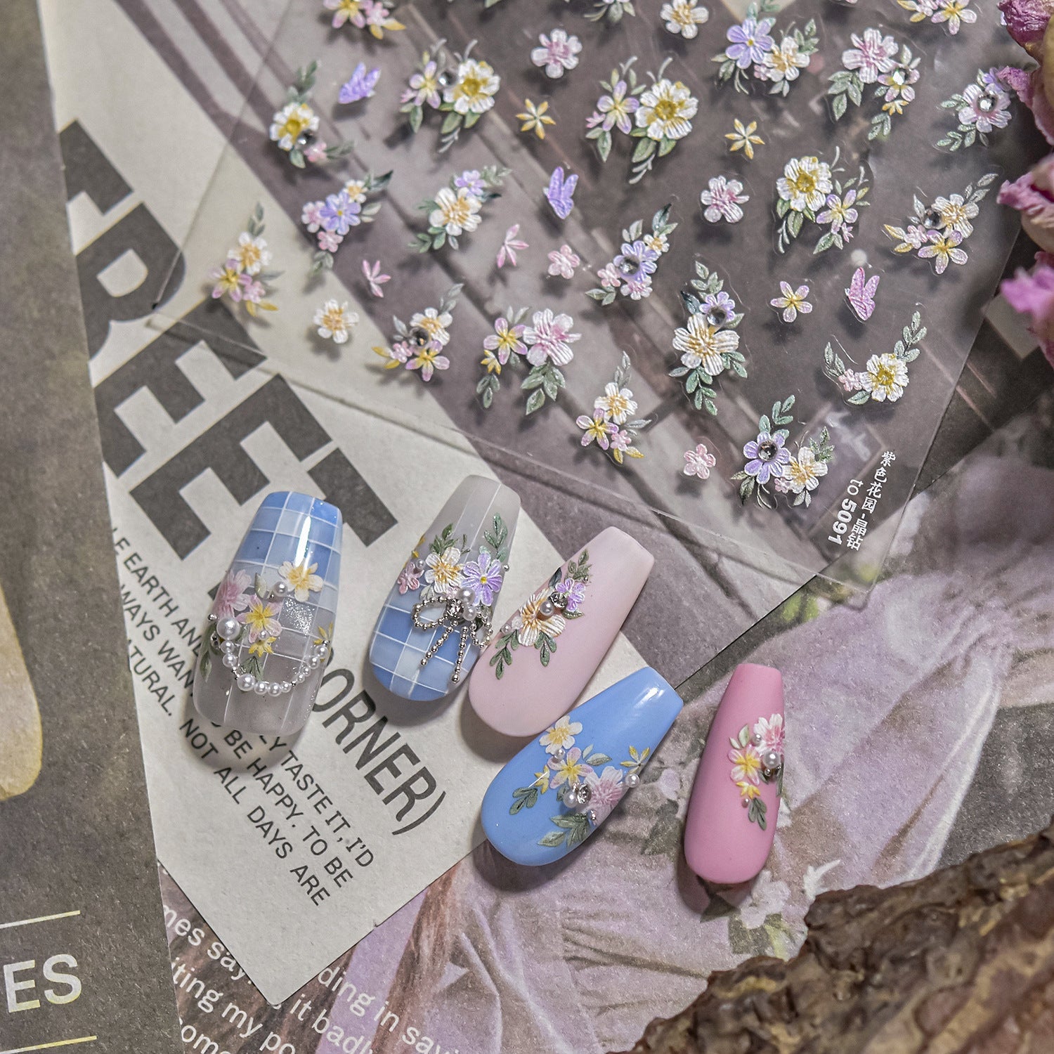 Hello Claws | Flower Diamond Nail Deco Sticker