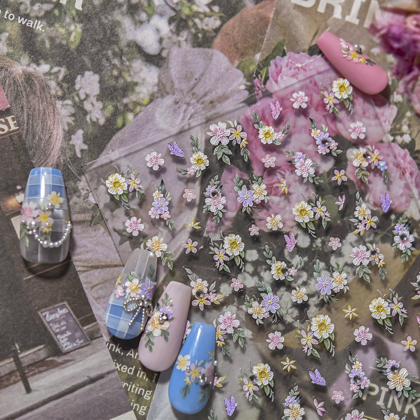 Hello Claws | Flower Diamond Nail Deco Sticker