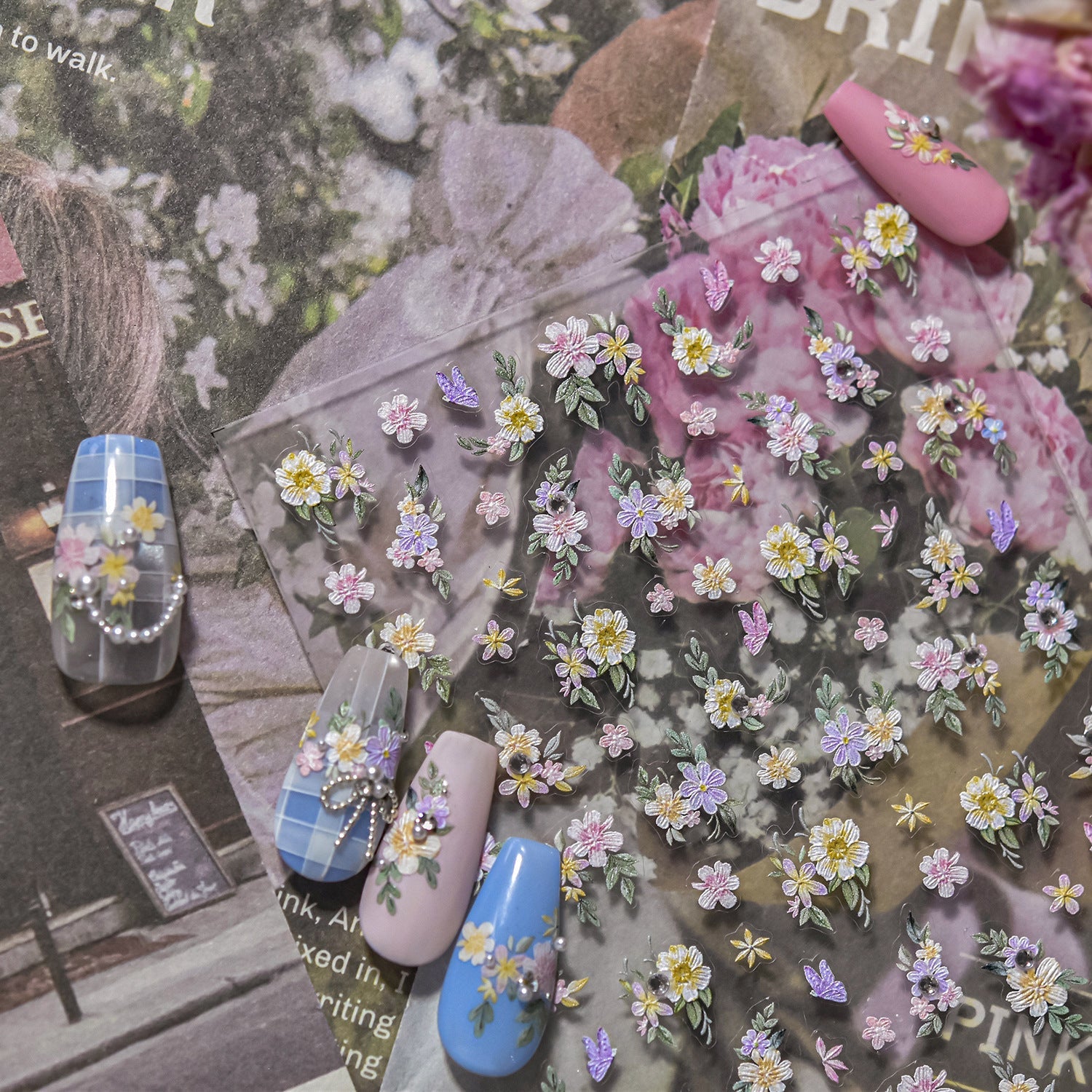 Hello Claws | Flower Diamond Nail Deco Sticker