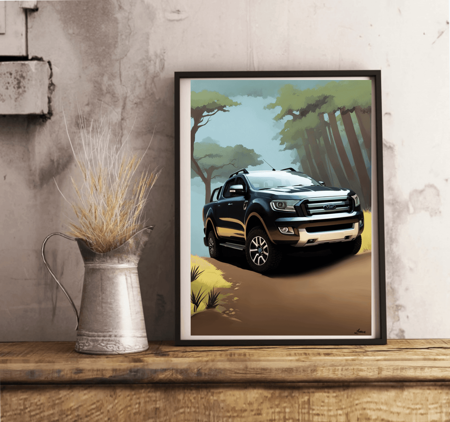 Adventure Jungle Car Print | Off-Road Explorer Wall Art