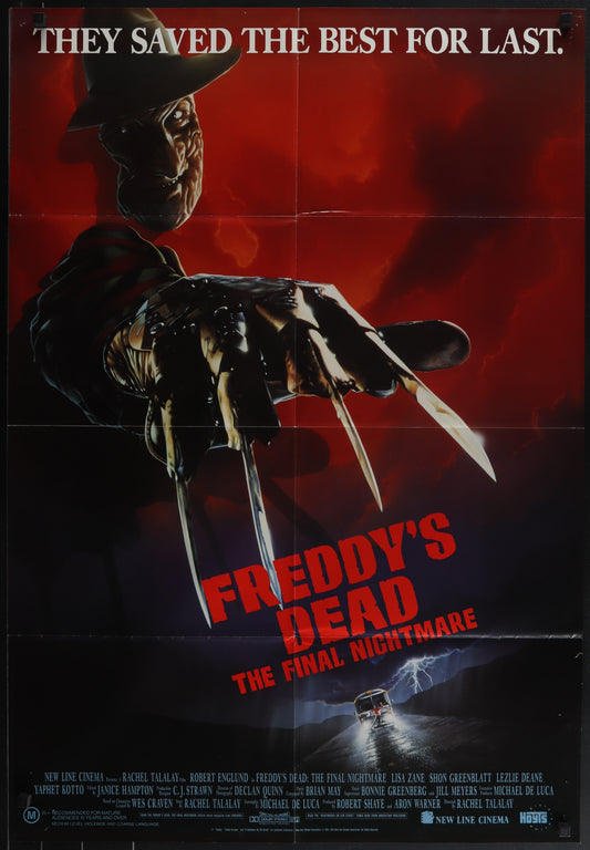 Freddy’s Dead: The Final Nightmare (1991) Australian One Sheet Poster 27x40