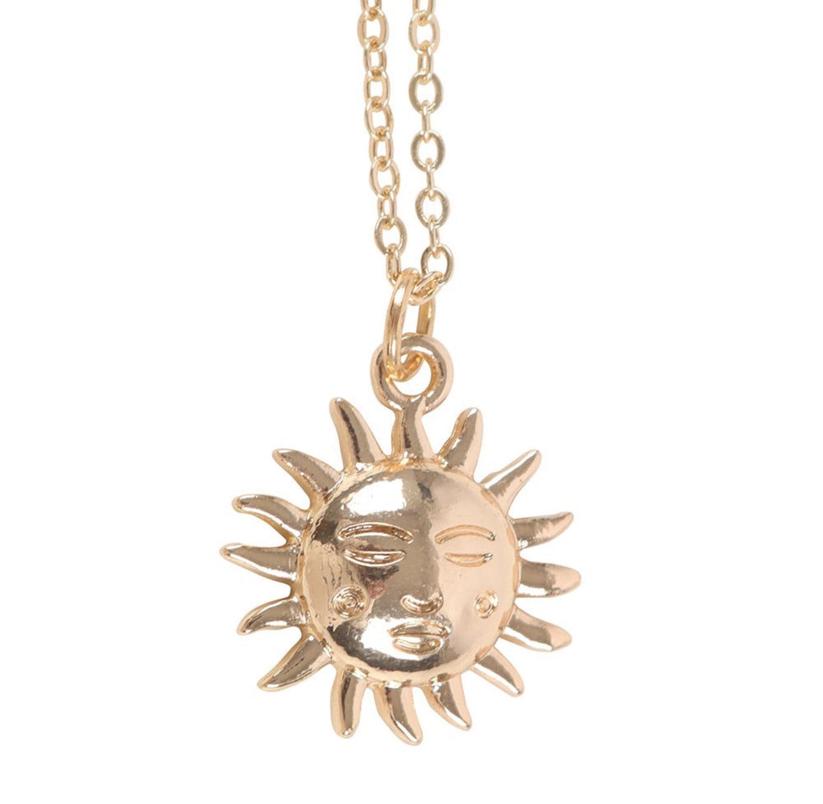 Sun necklace on birthday card