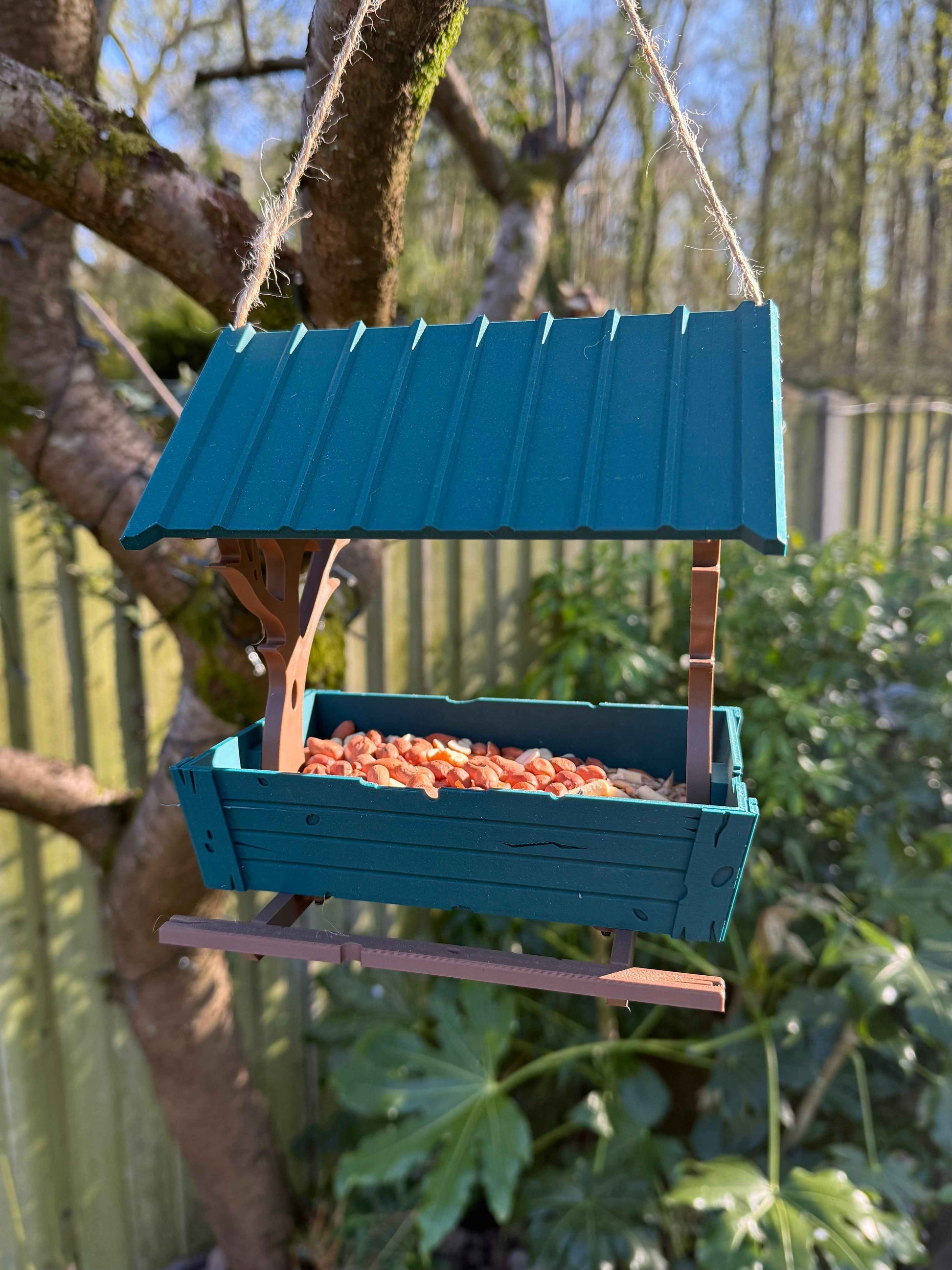 3D Printed Hanging Bird Feeder with Tree Design | Garden Decor | Bird Lover Gift