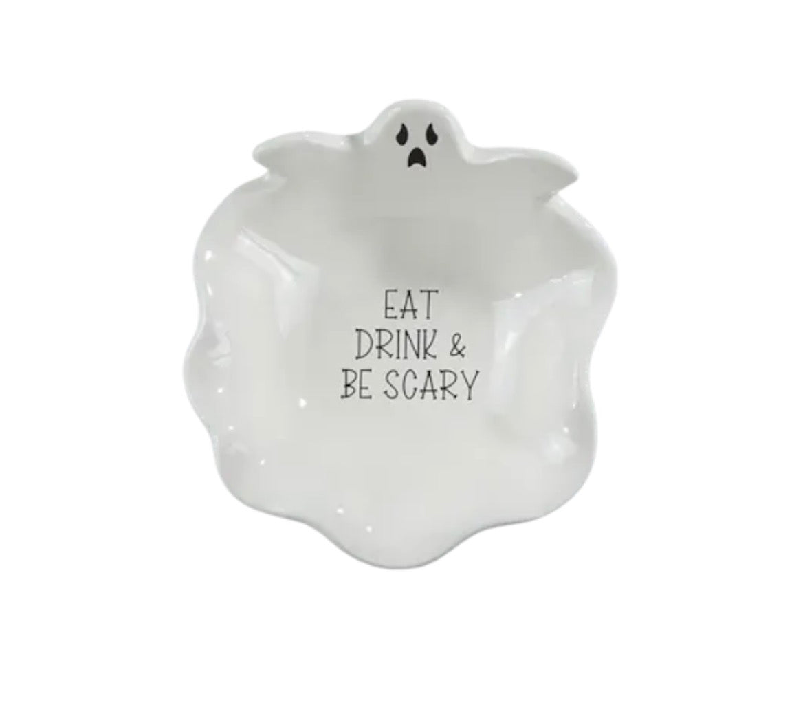 Halloween ceramic slogan ghost bowl
