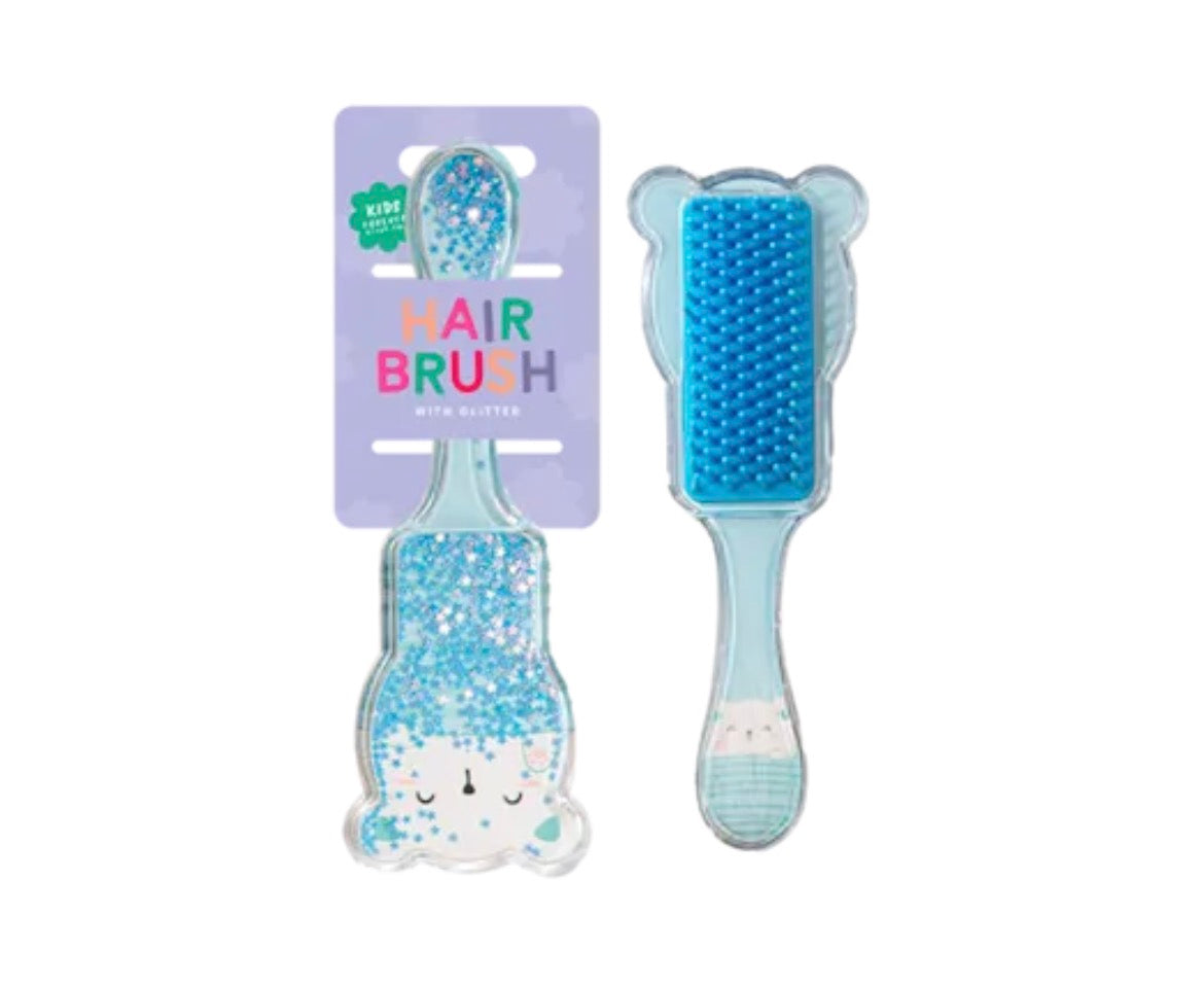 Kids glitter animal hair brush
