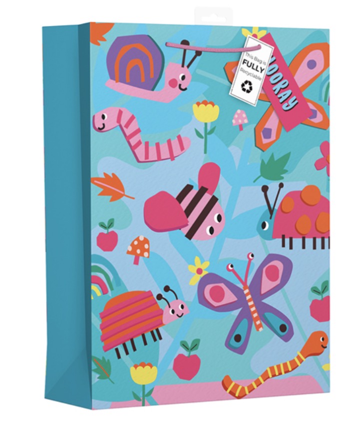 Jumbo gift bag - decoupage insects