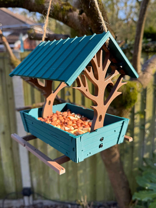 3D Printed Hanging Bird Feeder with Tree Design | Garden Decor | Bird Lover Gift
