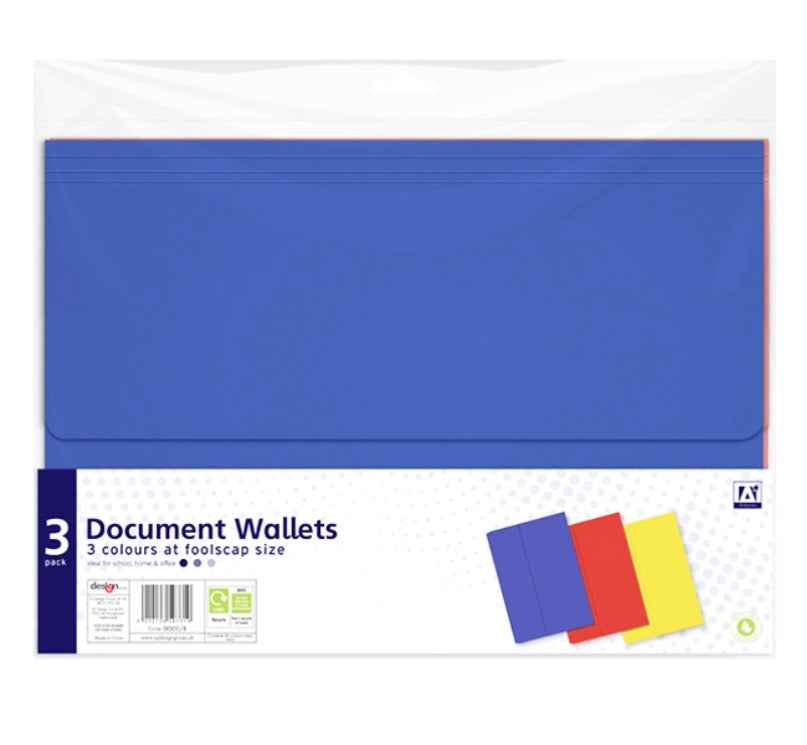 Documented wallets foolscap 3 pack