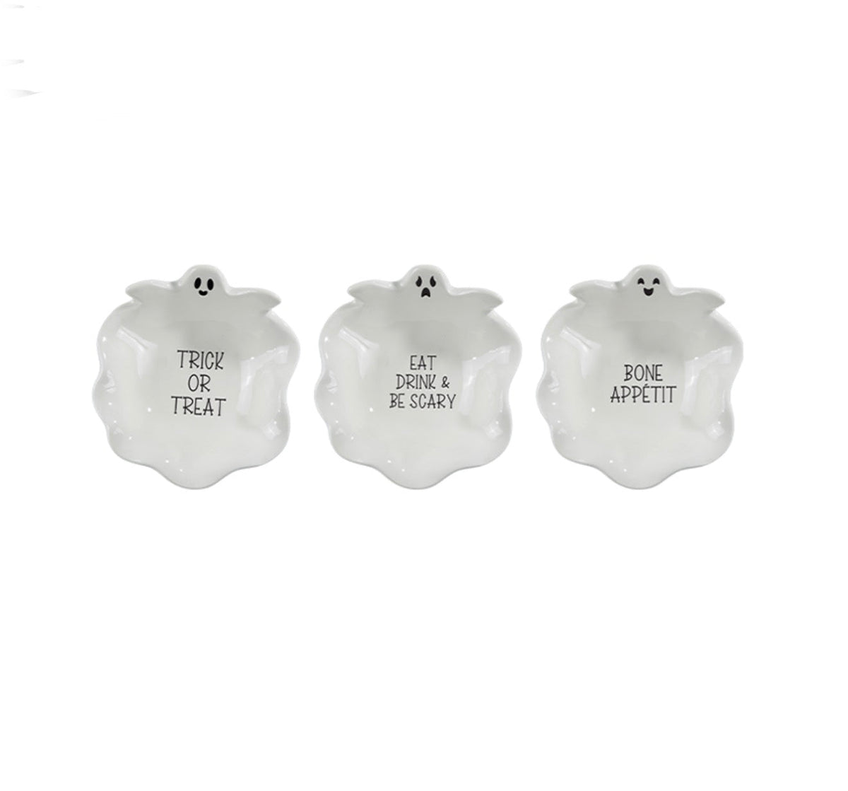 Halloween ceramic slogan ghost bowl