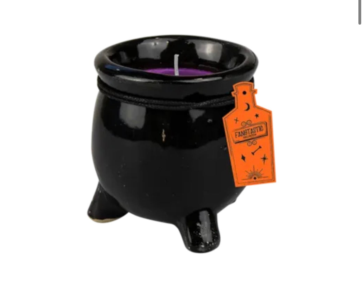 Halloween cauldron fragranced candle
