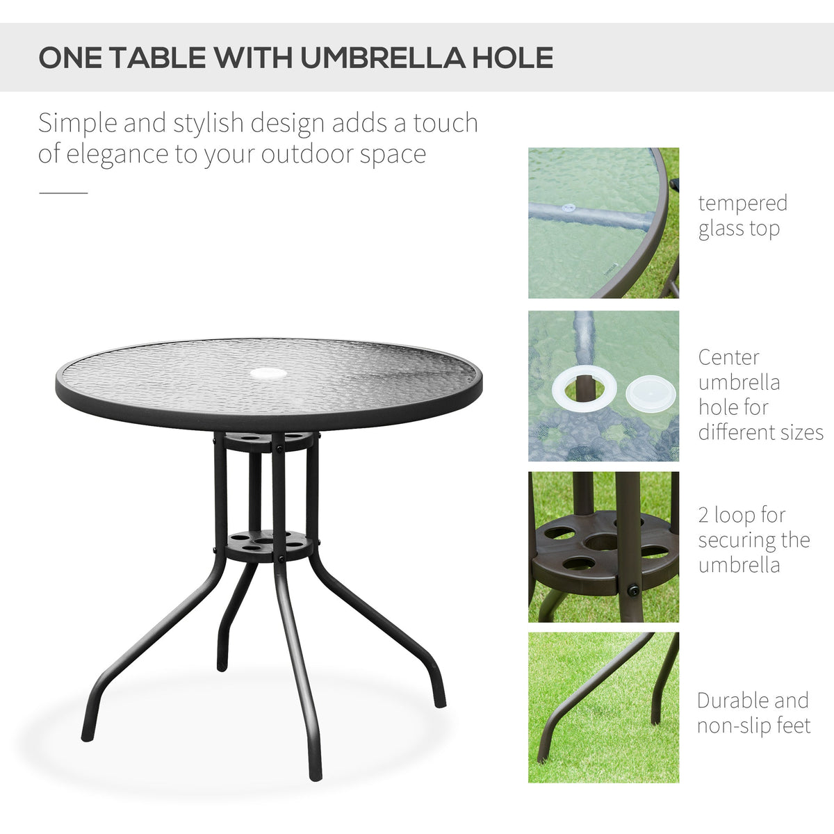 6 Pcs Bistro Set, Texteline-Black