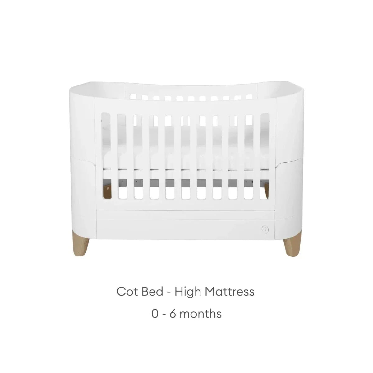 Gaia Baby Serena Cot Bed & Bedside Crib Set - White/Natural
