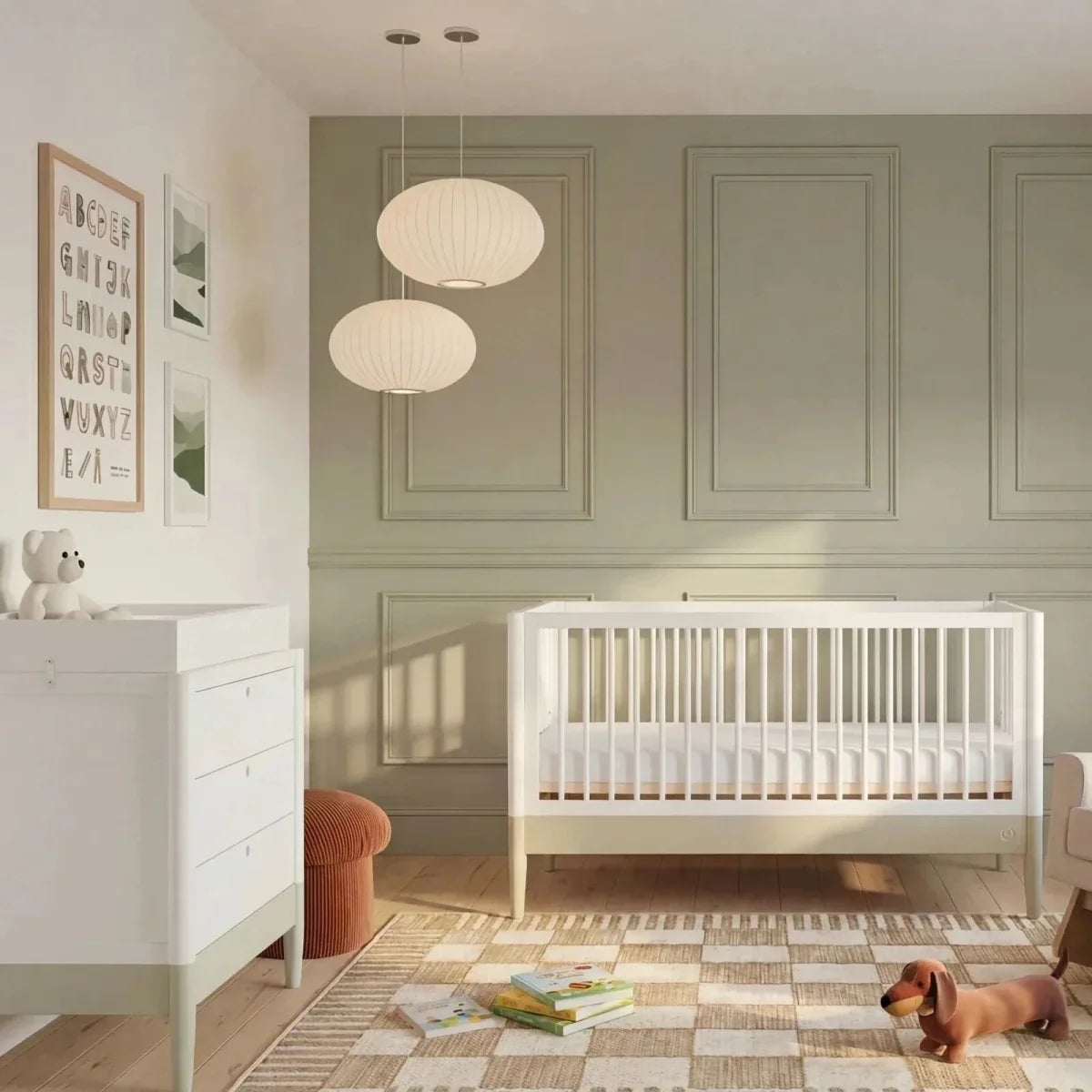 Gaia Baby Eos 2 Piece Room Set - Desert Sage/White