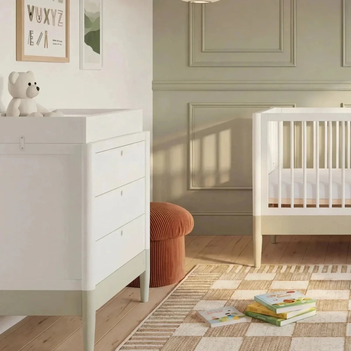 Gaia Baby Eos 2 Piece Room Set - Desert Sage/White