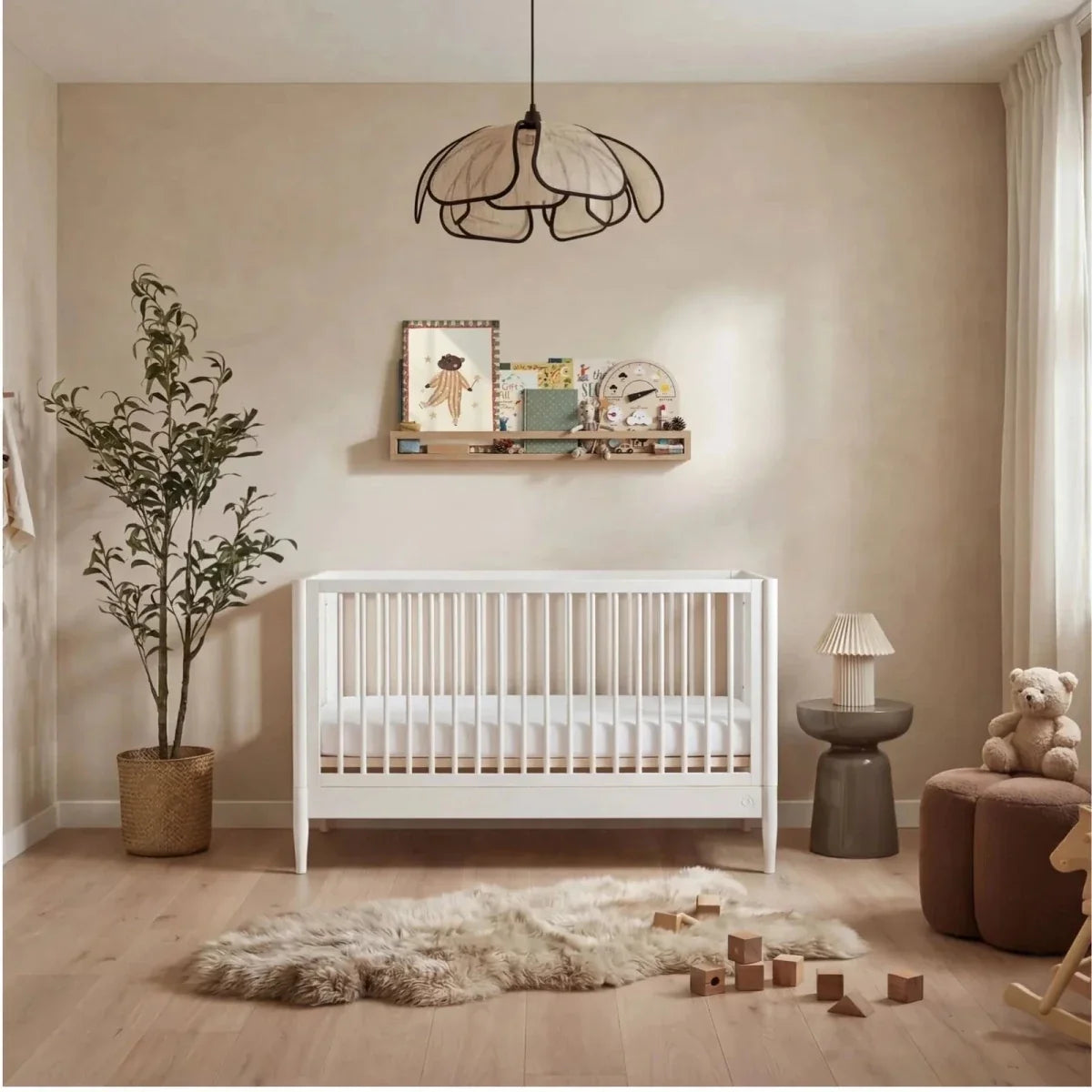 Gaia Baby Eos Nursery Cot Bed - All White