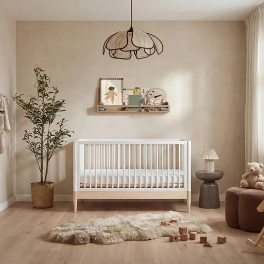Gaia Baby Eos Nursery Cot Bed - Natural Ash/White