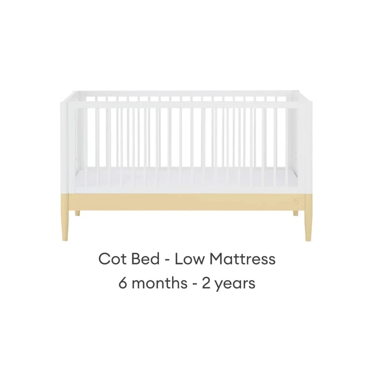 Gaia Baby Eos Nursery Cot Bed - Primrose Yellow/White