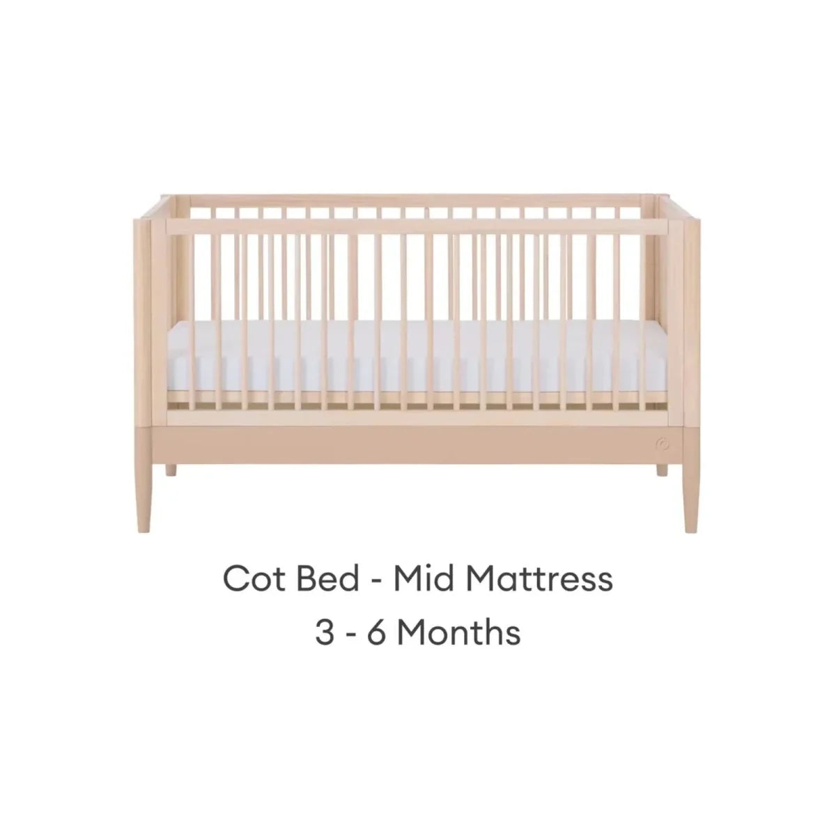 Gaia Baby Eos Nursery Cot Bed - Powder Blush/Natural Ash